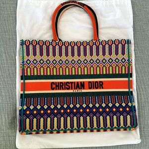 Christian Dior library tote in bright vivid Bohemia Colors